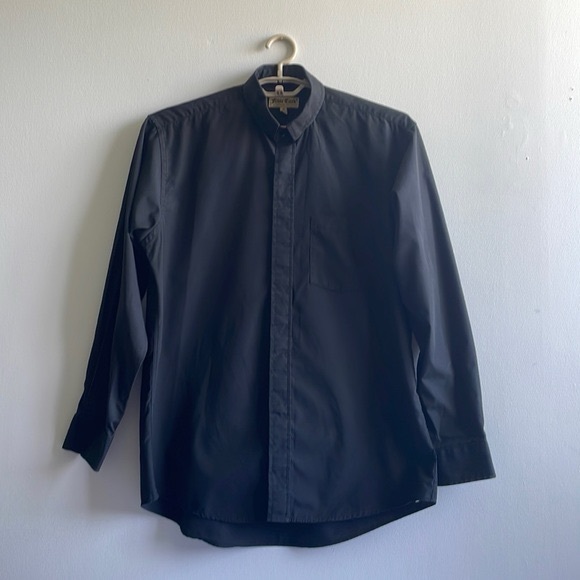 Black Long Sleeve Button Down Size 16 Friar Tuck - Picture 1 of 7
